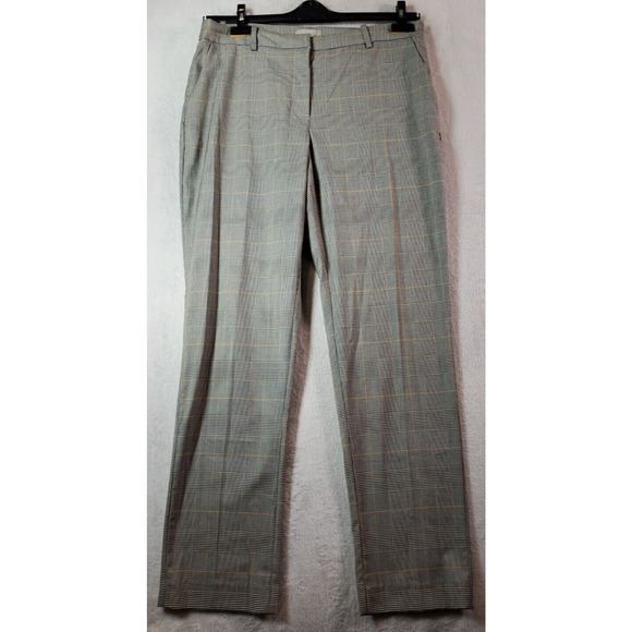 H&M Dress Pants Womens Size 8 Multi Plaid Polyester Straight Leg Flat Front - Picture 1 of 9